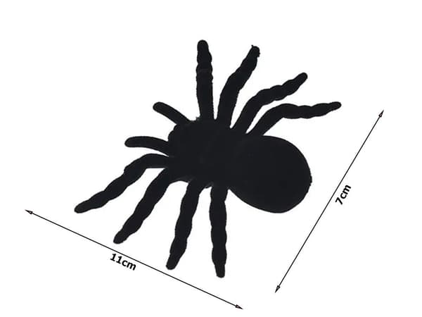 Halloween-spindlar i plast 4-pack 7x11 cm, svarta