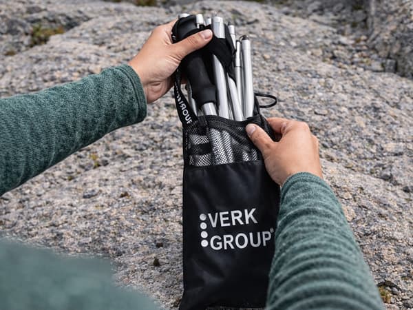 Sammenklappelige trekkingstænger aluminium anti-shock 2-pak sølv