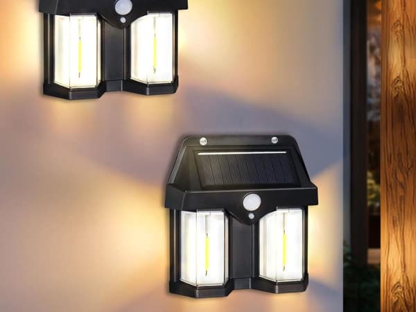 Solarlampe LED med bevægelses- og skumringssensor 3 indstillinger