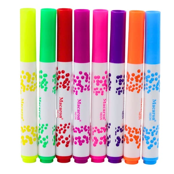 Neonmarkører 8-pack vattenbaserat bläck för skola och hobby