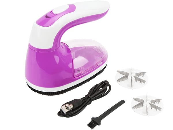 Genopladelig fnugfjerner USB 6 blade med stativ ekstra blade tilfældig farve
