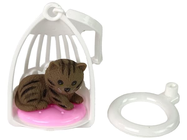 Docka 30 cm med kattunge och gunga, set för barn 3+ (CE/EN71)
