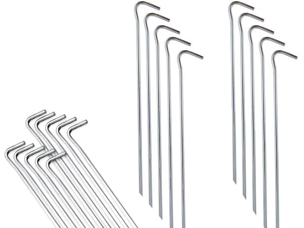 Telttakiilat terästä 31 cm 10-pack hopea