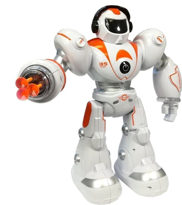 Fjernstyret robotlegetøj med lyd/LED og USB-opladning, 5 kugler