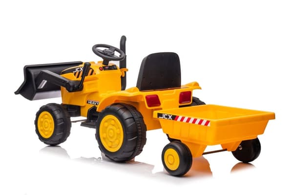 Batteridriven lektraktor med släp S617 gul för barn