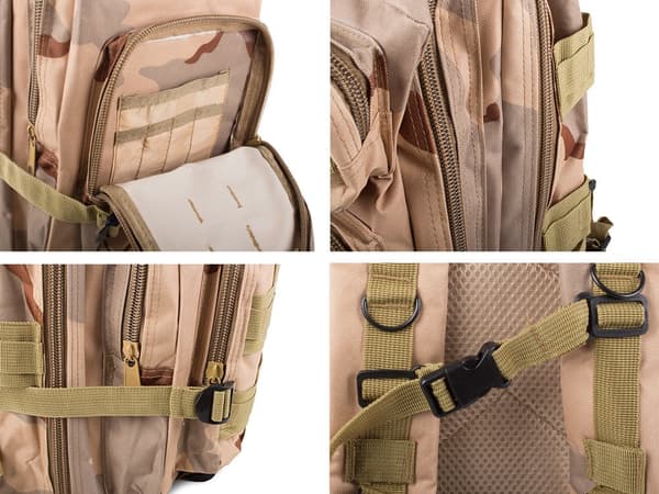 Militär ryggsäck 30L beige med MOLLE-system 43x24x25 cm