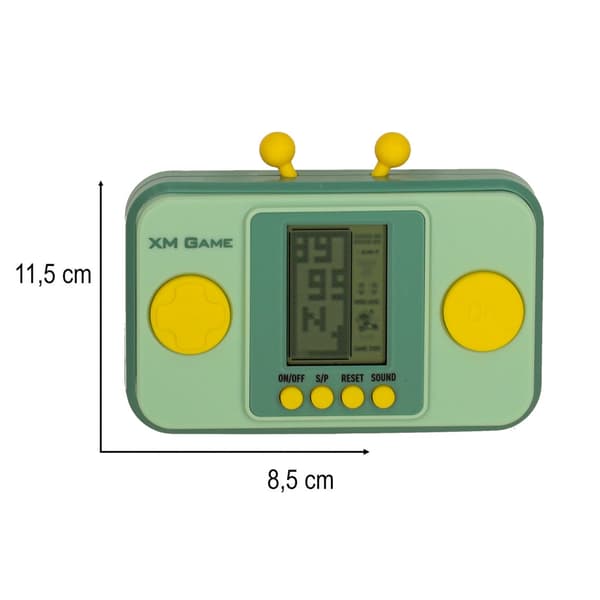 Handhållen retro spelkonsol grön med inbyggda spel, 2x AAA (ingår ej) Grön