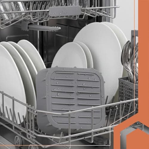 Silikonform för airfryer 20x20x6 cm grå, non-stick, diskmaskinssäker