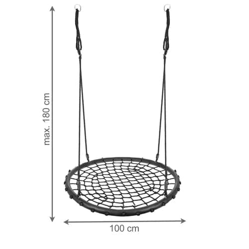 Storkbogunga 100 cm svart, max 150 kg, justerbara rep 180 cm