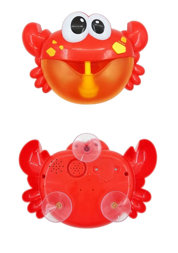 Boblemaskine badelegetøj krabbe med musik og sugekopper 3+ 23 cm