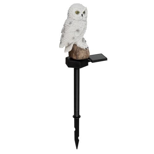 Solcellelampe ugle 44 cm LED varm hvid IP44 med skumringssensor