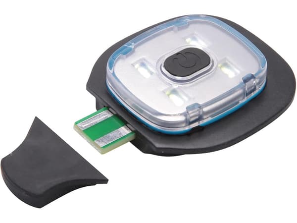 Neulottu LED-pipo irrotettavalla lampulla, USB-lataus, musta