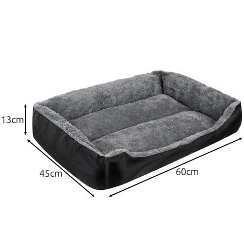 Hundeseng L 65x50x13 cm grå/sort maskinvask 30°C