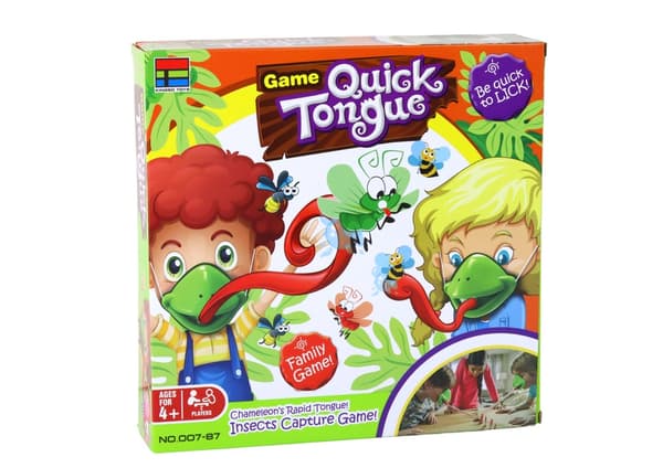 Reflexspel Quick Tongue kameleontmask 2 spelare från 4 år