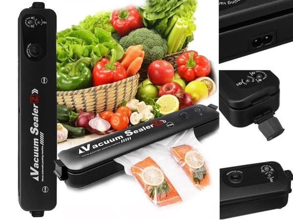 Vakuumpakker 90 W sort med 5 vakuumposer