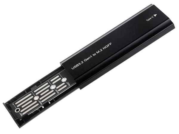 M.2 SATA NGFF SSD-kabinet USB 3.1/USB-C til 2230-2280 sort
