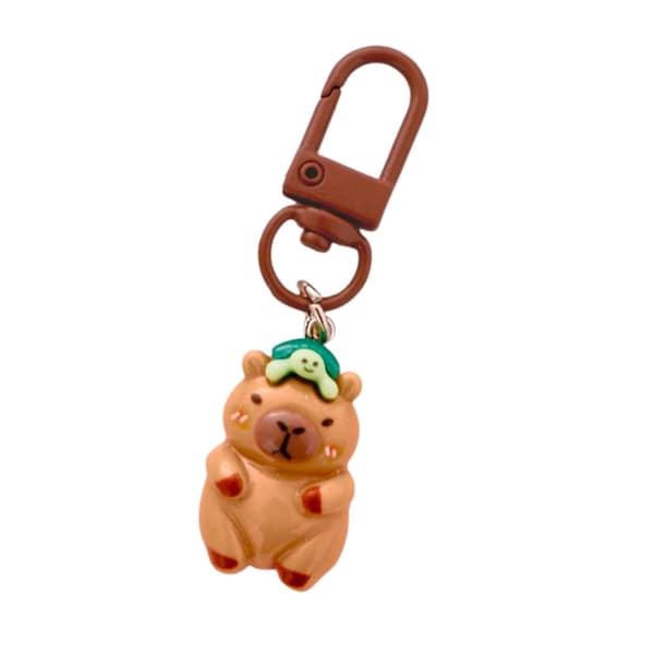 Mini capybara nyckelringar 4-pack 3 cm plastfigurer