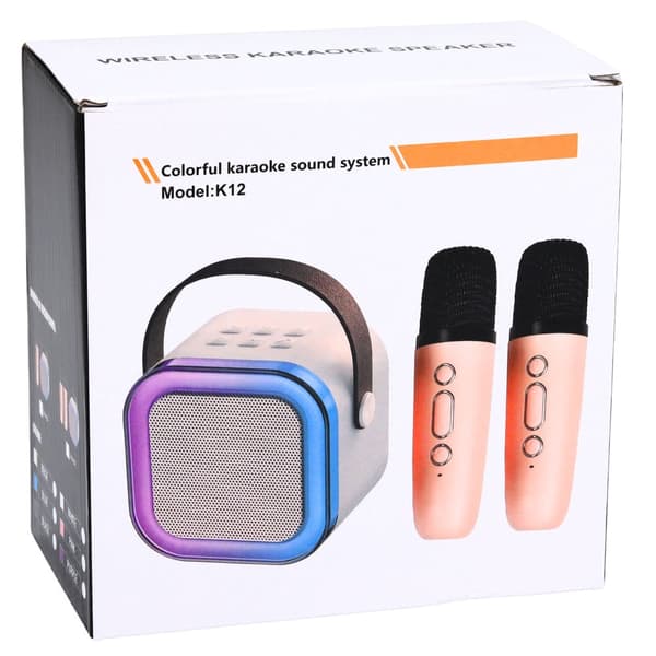 Langaton karaokesysteemi K12 kaiuttimella ja 2 mikrofonilla Bluetooth