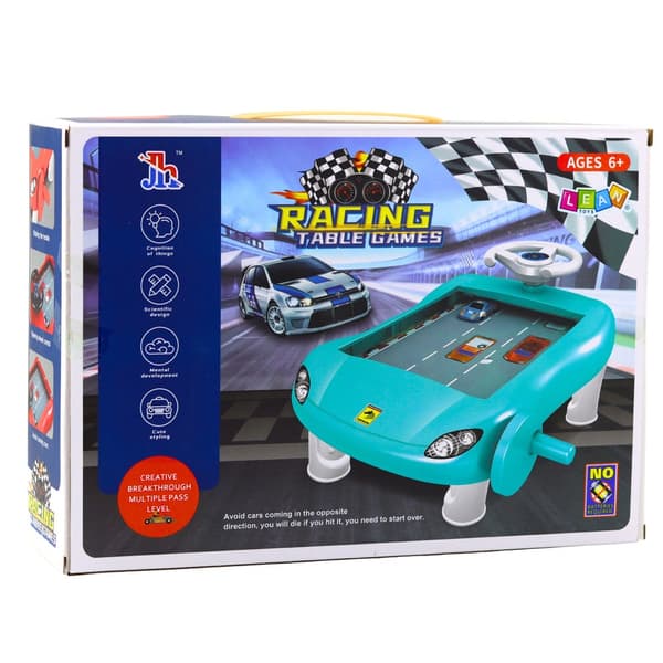 Körsimulator bordleksak med ratt och spårbräda, manuell batterifri