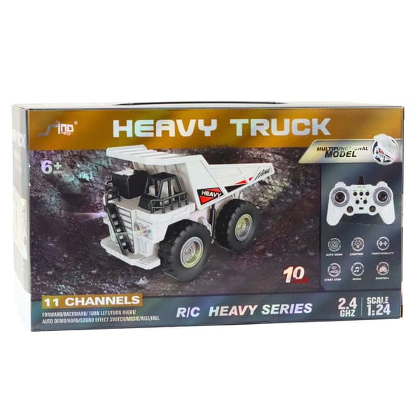 Fjernstyret gravemaskine 1:24 2.4 GHz med lys/lyd og batteri