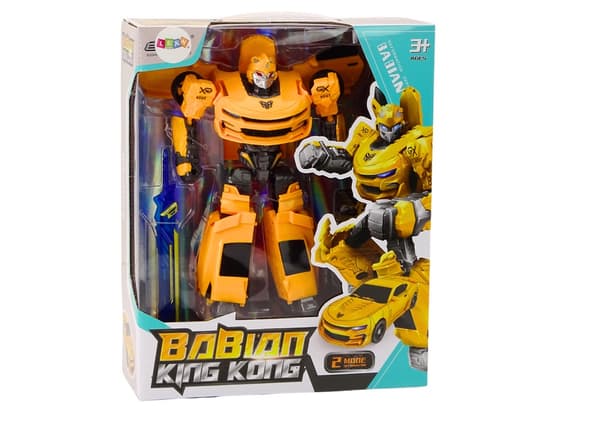Transformerande robotbil 2-i-1 gul, 23,5 cm, från 3 år