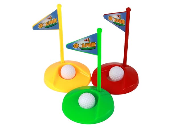 Mini golfset för barn 3+ med 3 klubbor, 3 bollar och 3 mål