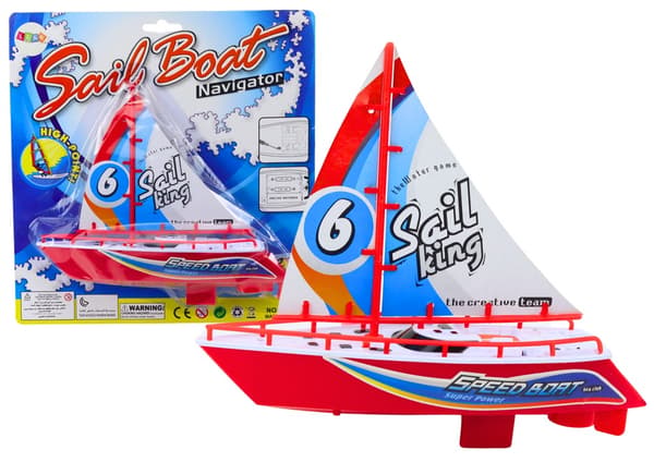 Batteridriven leksaksbåt röd 23 cm för badkar/pool, 2x AA (ej ingår)