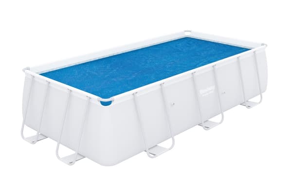 Solbeskyttende pooldæksel 404x201 cm til havepool
