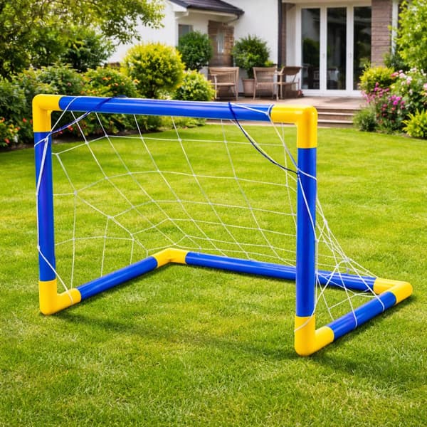 Fodboldmål til børn 62x41 cm med bold og pumpe, plast/net