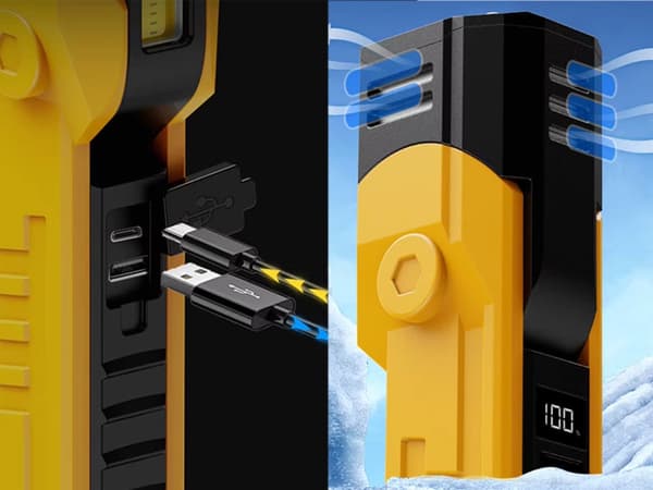 Genopladelig COB LED arbejdslygte med magnet/krog og powerbank