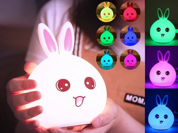 LED-yölamppu silikonikani valkoinen kosketus 5 tilaa sis. 3 x AAA