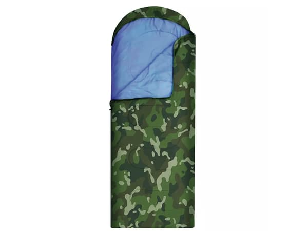 Sovsæk med hætte og lynlås 200 cm polyester moro med opbevaringspose