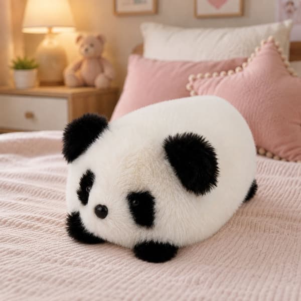 Panda plysdyr blød 16x10x9 cm sort/hvid