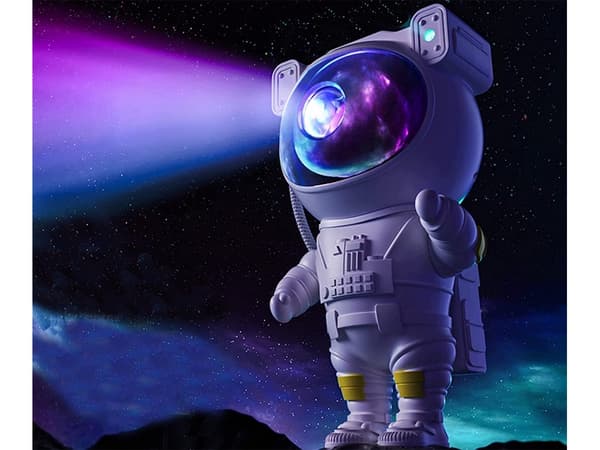 Astronaut stjärnprojektor LED med fjärrkontroll, USB, vit, 23 cm
