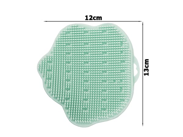 Silikoninen vartalopesuharja kahvalla 12x13 cm sekavärit