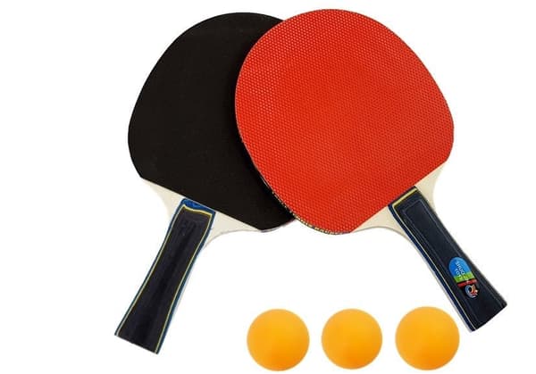 Bordtennis set med nät 2 racketar 3 bollar klämfäste 5 cm