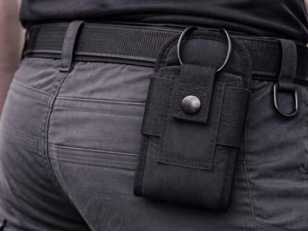 Walkie-talkie-holster polyester sort 8,5x3x15,5 cm
