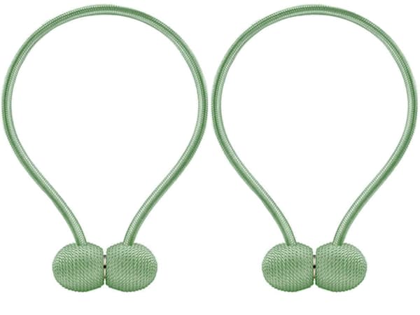 Gardinklemmer med magnet grøn 45 cm 2-pak