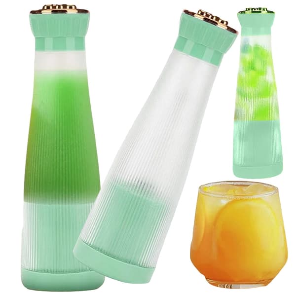 Portabel USB-smoothieblender 400 ml 1200 mAh grön, 6 blad