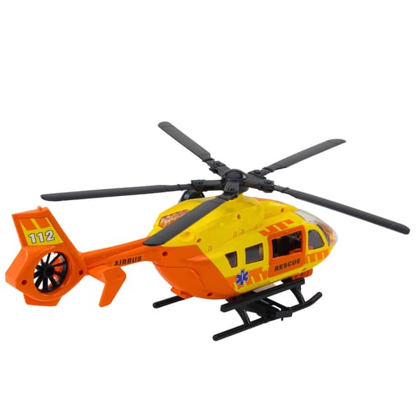 Redningshelikopter legetøj 35 cm med lys/lyd, båre & krog, 2x AAA