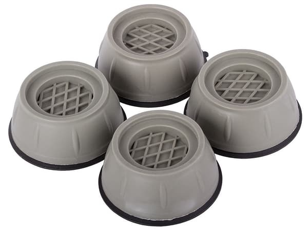 Vaskemaskinefødder vibrationsdæmpere med sugerkop grå 4-pack 4 cm