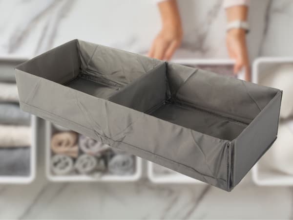 Skuffeorganisator 2 rum 51x20x10 cm polyester foldbar