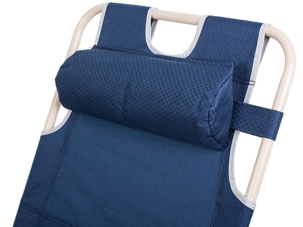 Foldbar solstol/campingstol 2-i-1 blå max 140 kg med nakkepude