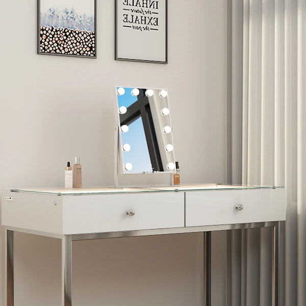 Hollywood Sminkspegel med lampor 360° vridbar 36,5 x 47– Perfekt