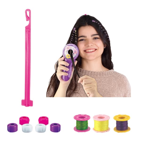 Automatisk flätmaskin hårstyling-set med pärlor och gummiband