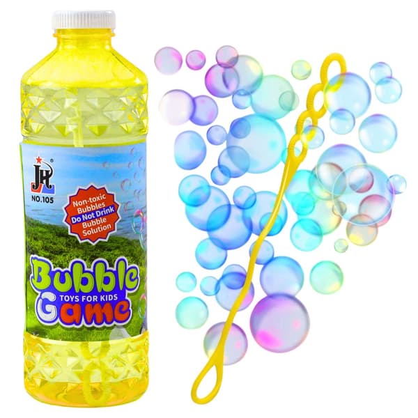 Bubbelvätska 1000 ml med bubbelstav för stora och små bubblor