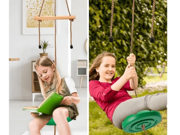 Havegynge rund Ø30 cm grøn max 75 kg reb 190 cm