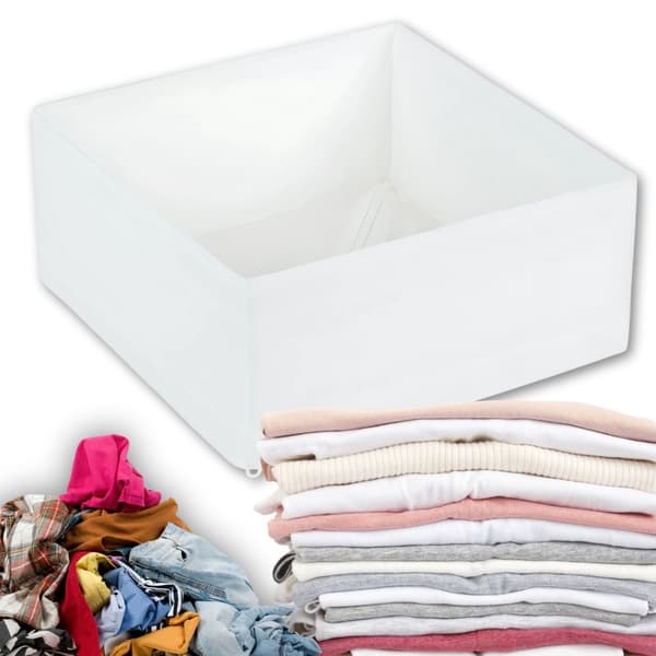 Tekstilorganiser til undertøj/sko hvid polyester 28x28x13 cm