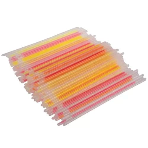Glowsticks-rannekkeet 100 kpl 8 väriä, 100 liitintä 20 cm