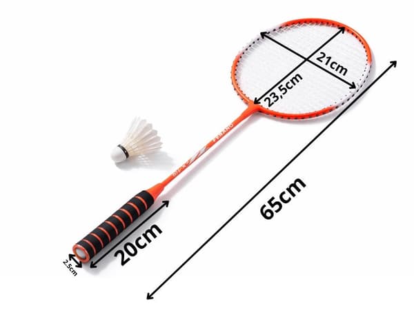 Badmintonracketsæt 2-pak med etui rød 65 cm